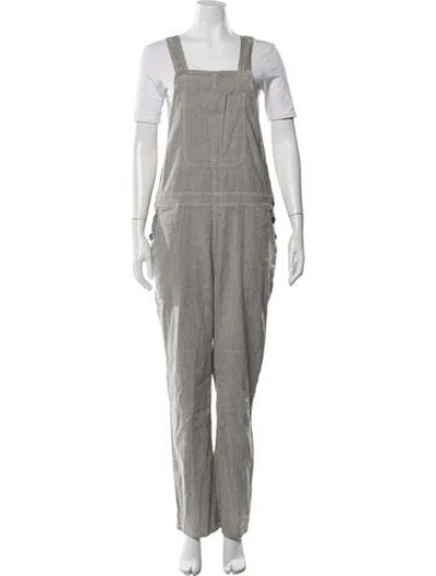 Pre-owned James Perse Crew Neck Overalls In Brown