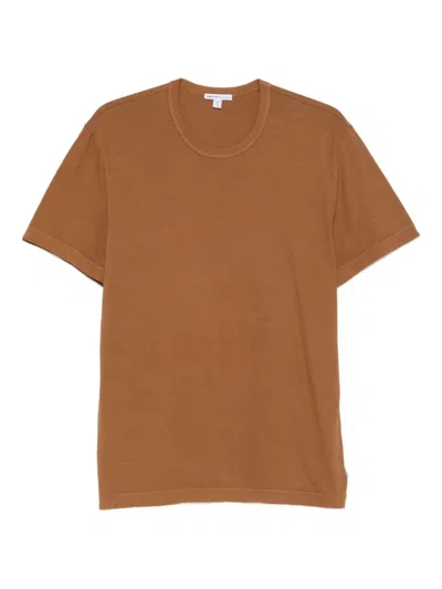 James Perse Crew Neck Short-sleeve T-shirt In Brown