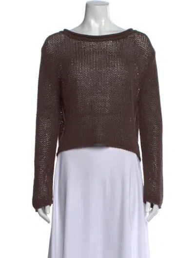 Pre-owned James Perse Crew Neck Sweater In Brown