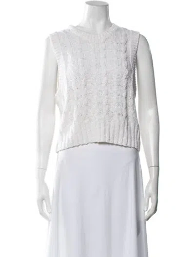 Pre-owned James Perse Crew Neck Sweater In White