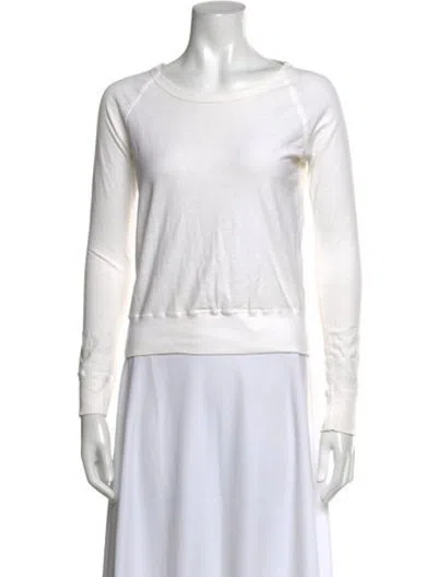 Pre-owned James Perse Crew Neck Sweater In White