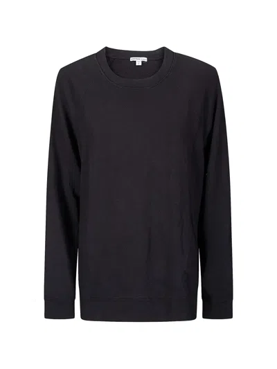 James Perse Crew-neck Sweatshirt In Black