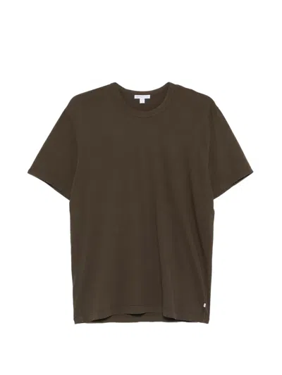 James Perse Soft Cotton Crew Tee In Brown