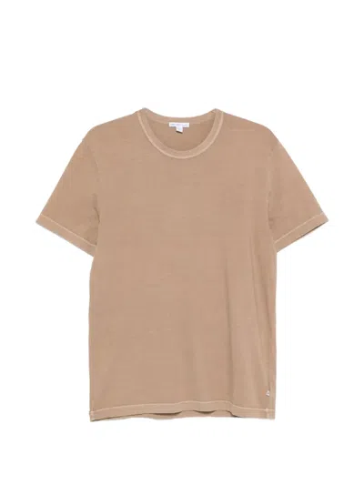 James Perse Garment-dyed Crew T-shirt In Brown