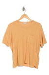 James Perse Crewneck Pocket T-shirt In Apricot