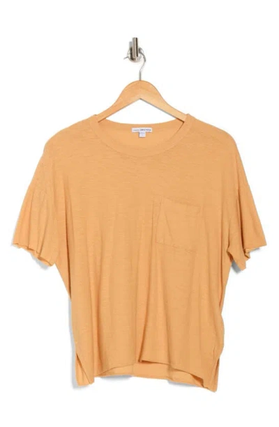 James Perse Crewneck Pocket T-shirt In Apricot
