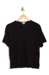 James Perse Short Sleeve Cropped T-shirt In Black