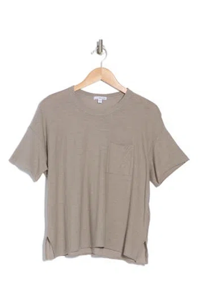 James Perse Crewneck Pocket T-shirt In Concrete