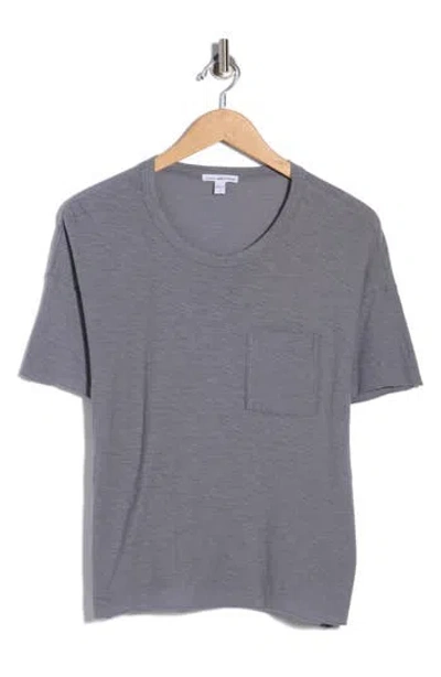 James Perse Crewneck Pocket T-shirt In Gray