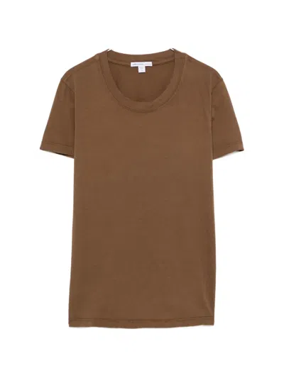 James Perse Crew-neck Short-sleeve T-shirt In Brown