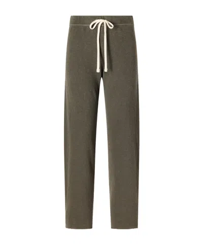 James Perse Cropped Brushed Cotton-terry Track Pants In Green