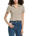 James Perse Cropped Henley Polo Shirt