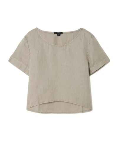 James Perse Cropped Linen-canvas T-shirt In Gray