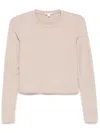 James Perse Cropped Long-sleeved T-shirt In Neutrals