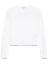 James Perse Cropped Long-sleeved T-shirt In White