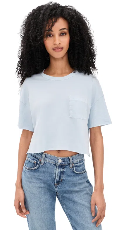 James Perse Cropped Relaxed Fit Pocket Tee Memory In Blue