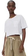 James Perse Cropped Relaxed Fit Pocket Tee White In White