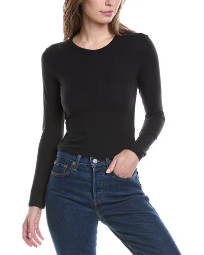 James Perse Cropped Sport T-shirt In Black