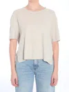 James Perse Cropped Crewneck T-shirt In Beige