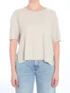 James Perse Cropped Crewneck T-shirt In Beige
