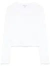 James Perse Cropped Long-sleeved T-shirt In White