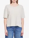 James Perse Cropped Crewneck T-shirt In Beige