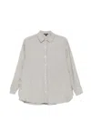 James Perse 커브 헴 긴소매 셔츠 In Neutral