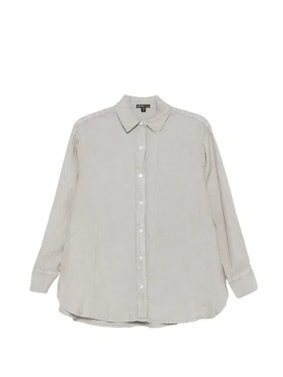 James Perse 커브 헴 긴소매 셔츠 In Neutral