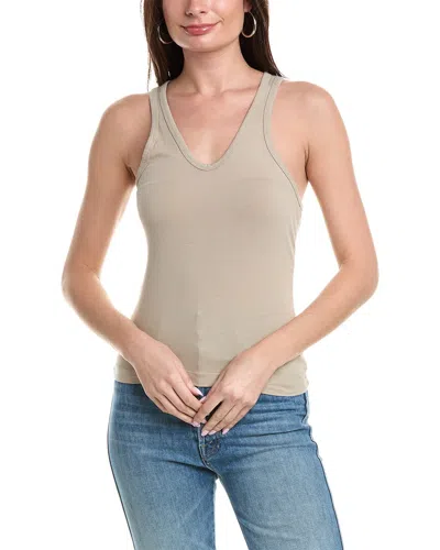 James Perse Cut Away Racerback Tank In Brown