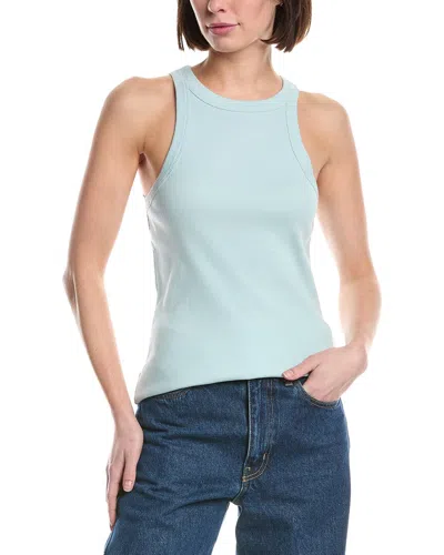 James Perse Cutaway Rib Tank In Blue