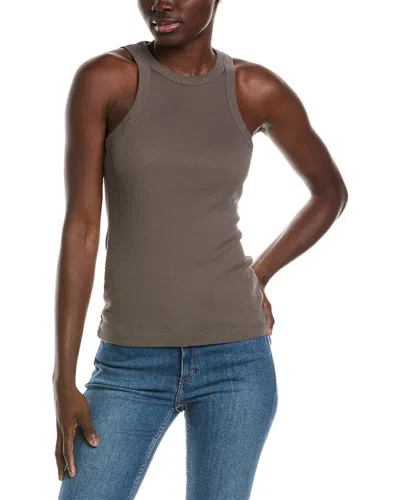 James Perse Cutaway Rib Tank In Gray