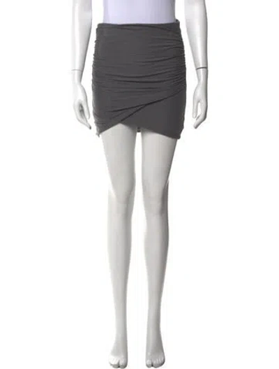 Pre-owned James Perse Cutout Accent Mini Skirt In Gray