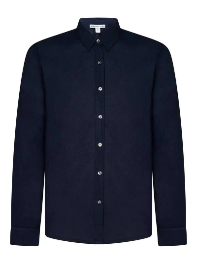 James Perse Deep-colored Lightweight Cotton Shirt In Blue