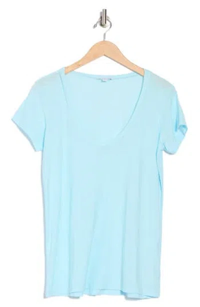 James Perse Deep V-neck T-shirt In Blue