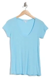 James Perse Deep V-neck T-shirt In Blue