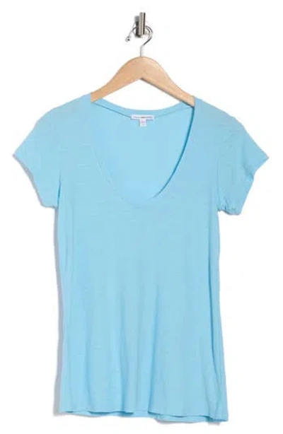 James Perse Deep V-neck T-shirt In Blue