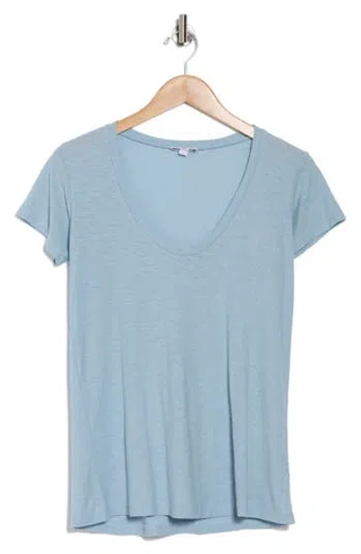 James Perse Deep V-neck T-shirt In Azure