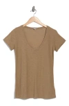 James Perse Deep V-neck T-shirt In Brown