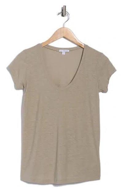 James Perse Deep V-neck T-shirt In Brown