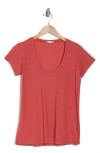 James Perse Deep V-neck T-shirt In Fire