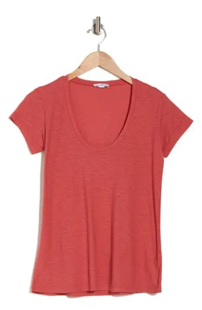 James Perse Deep V-neck T-shirt In Fire