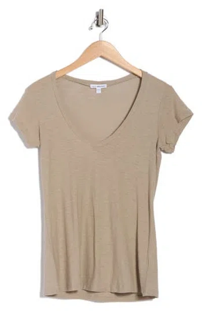 James Perse Deep V-neck T-shirt In Multi