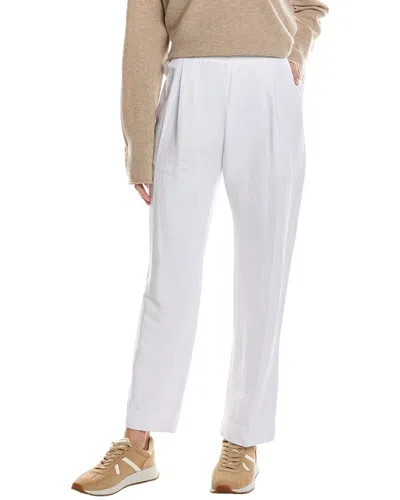 James Perse Double Pleat Linen-blend Trouser In White
