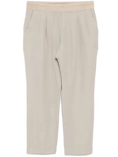 James Perse Double Pleat Trousers In Brown