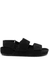 James Perse Double Touch-strap Sandals In Black