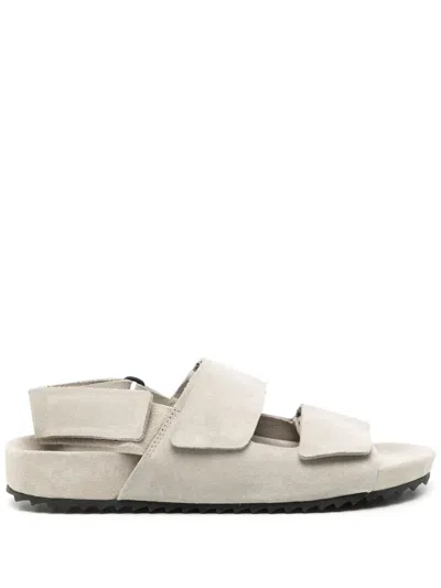 James Perse Double Touch-strap Sandals In Grey