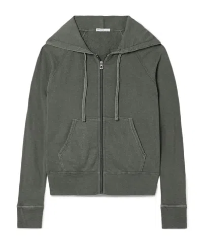 James Perse Vintage French Cotton-terry Hoodie In Green
