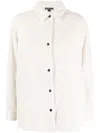 James Perse Drop-shoulder Corduroy Shirt Jacket In White