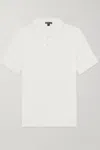 JAMES PERSE ELEVATED LOTUS JERSEY POLO IN WHITE