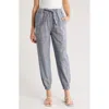 James Perse Emerald Pinstripe Joggers In Light Indigo Cotton Stripe